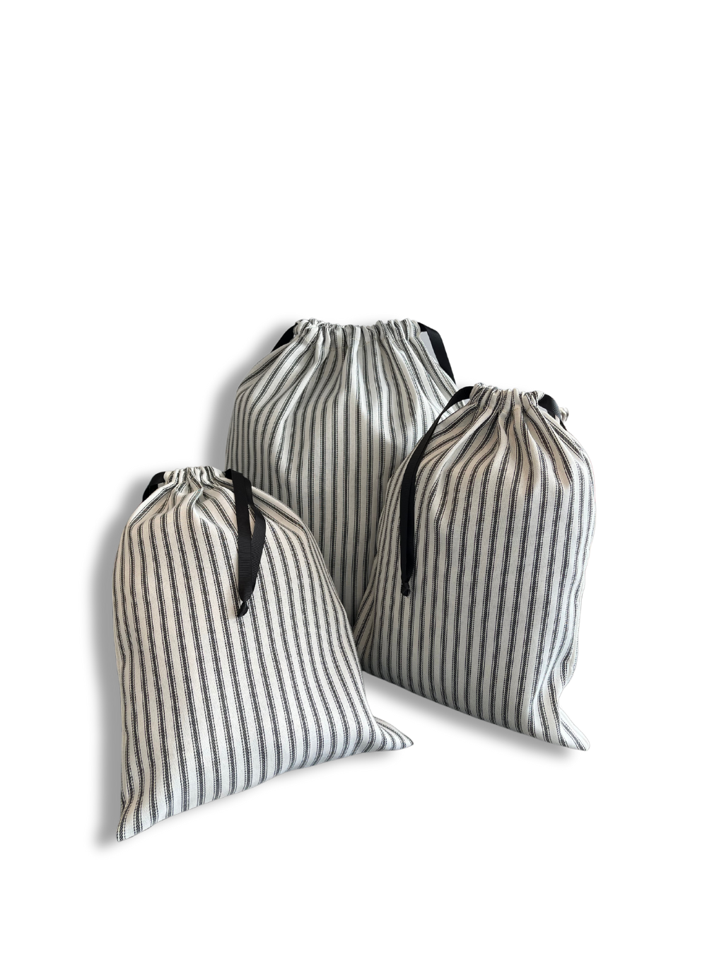 Stripey Drawstring Pouch (Set of 3)