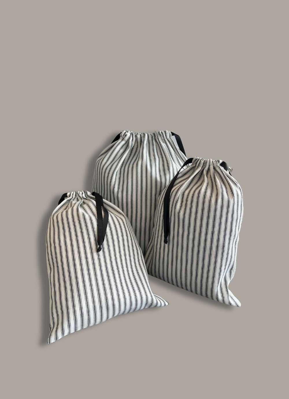 Stripey Drawstring Pouch (Set of 3)
