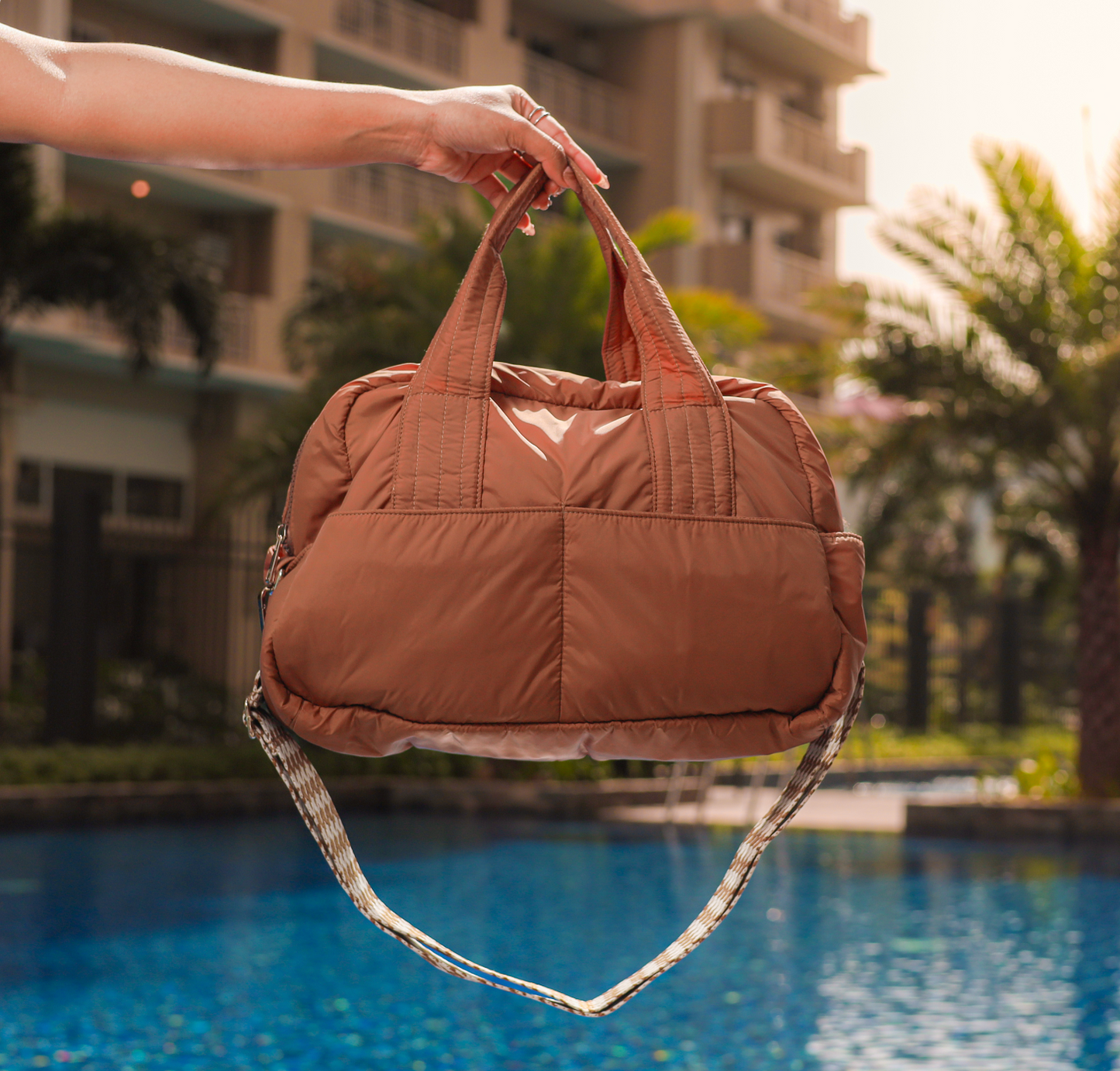 Fluffy Duffle Bag with Strap (Small)