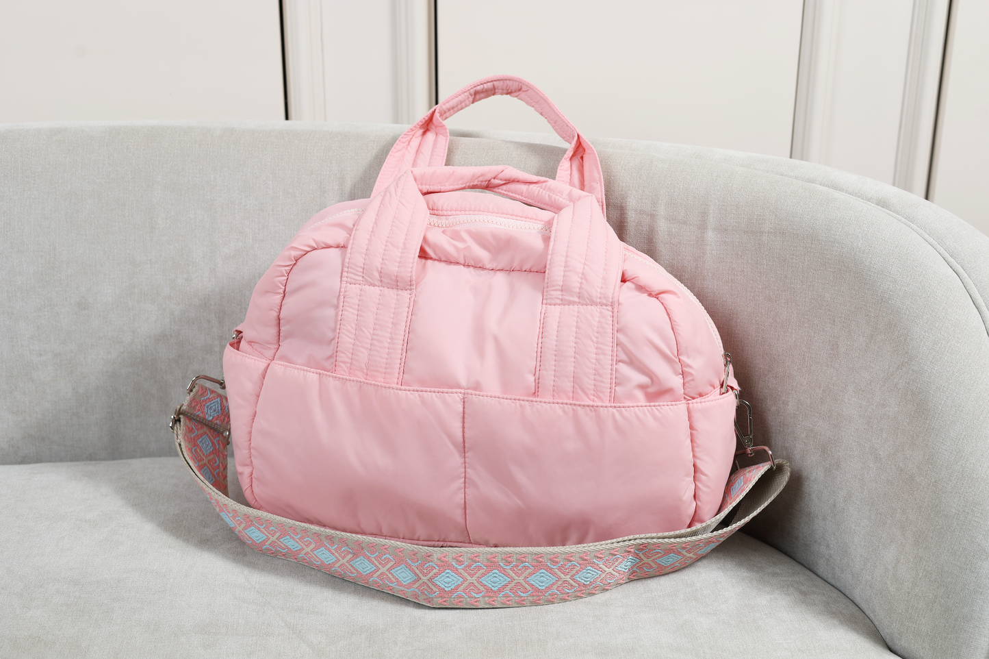 Fluffy Duffle Bag with Strap (Small)