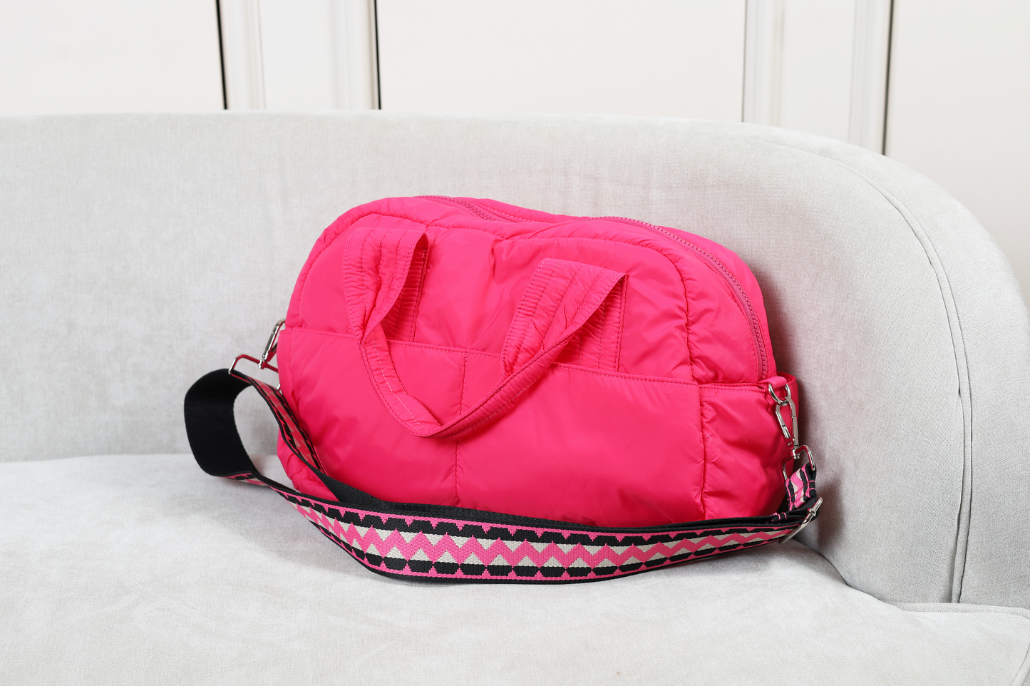 Fluffy Duffle Bag with Strap (Small)