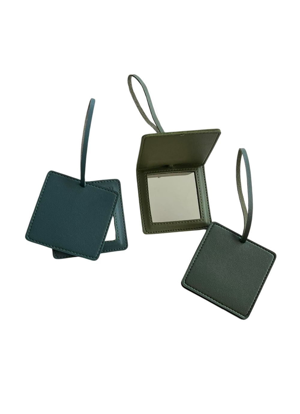 Square Compact Mirror Bag Tag
